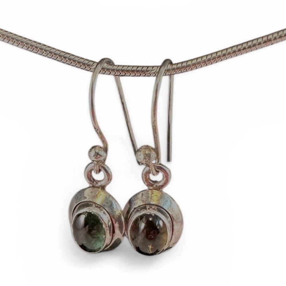 Unbranded Tourmaline Earrings Womens OS Green Good Sterling Silver Drop Dangle